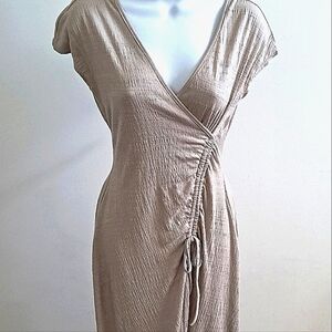 Maxi Sexy Oatmeal Tan Cap Sleeve Dress Max Studio Size XS NWT